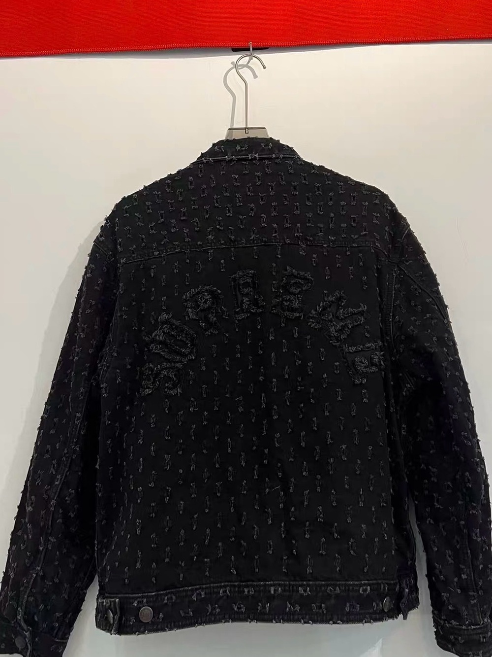 Supreme Black Textured Distressed Denim Jacket - Men's - Picture 2 of 4
